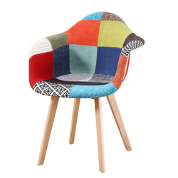 Eames Style Studio Chair Patchwork Red Multi - Fervor + Hue