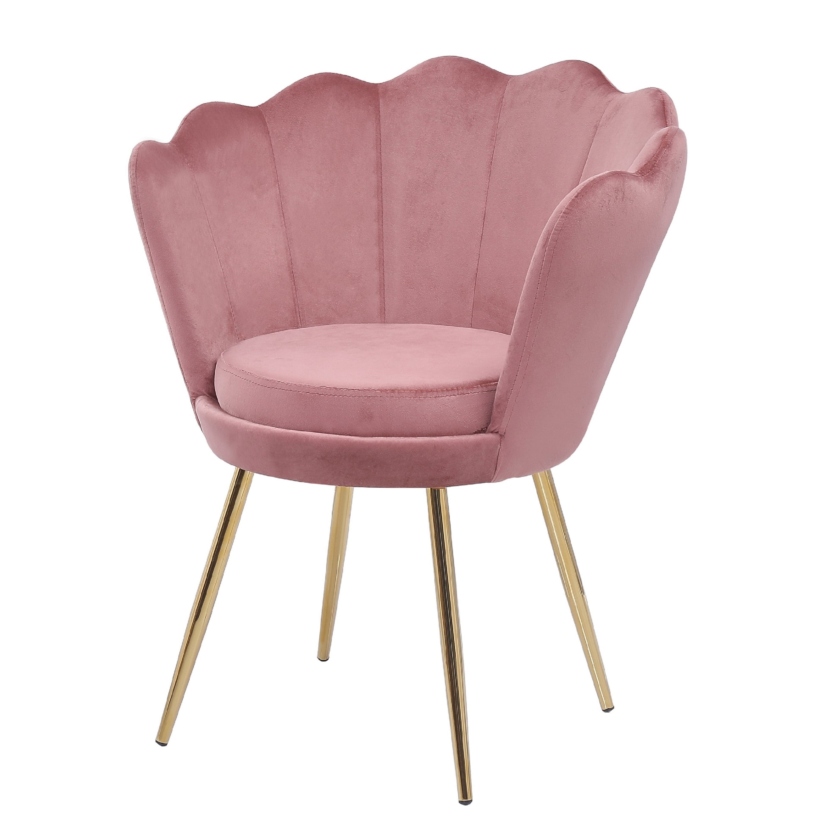 Pink velvet best sale shell chair