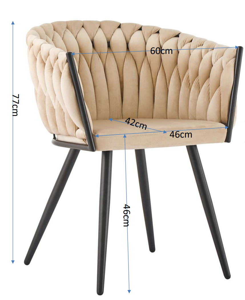 Rosa-B Arm Chair Velvet Beige - Fervor + Hue