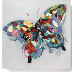 Canvas Oil Painting - Butterfly Soft Blue - Fervor + Hue