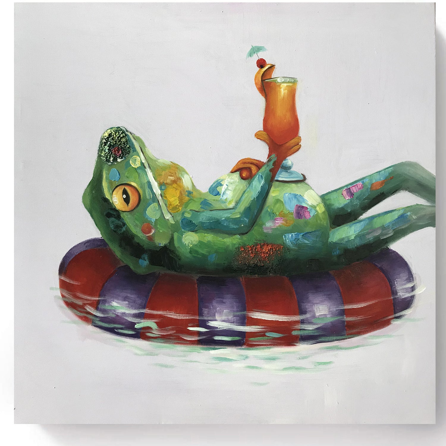 Canvas Oil Painting - Froggy Good Life - Fervor + Hue