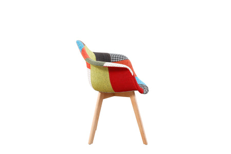 Eames Style Studio Chair Patchwork Red Multi - Back in stock this June - Pre order now - Fervor + Hue