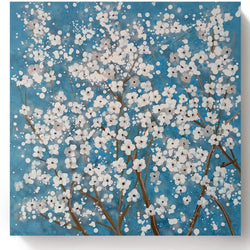 Canvas Oil Painting - Floral Lace On Blue - Fervor + Hue
