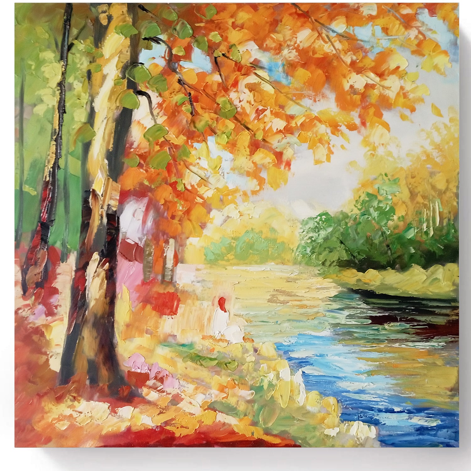 Canvas Oil Painting - Summer Walk By The River - Fervor + Hue