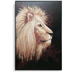 Framed Oil Painting - Lion - Fervor + Hue