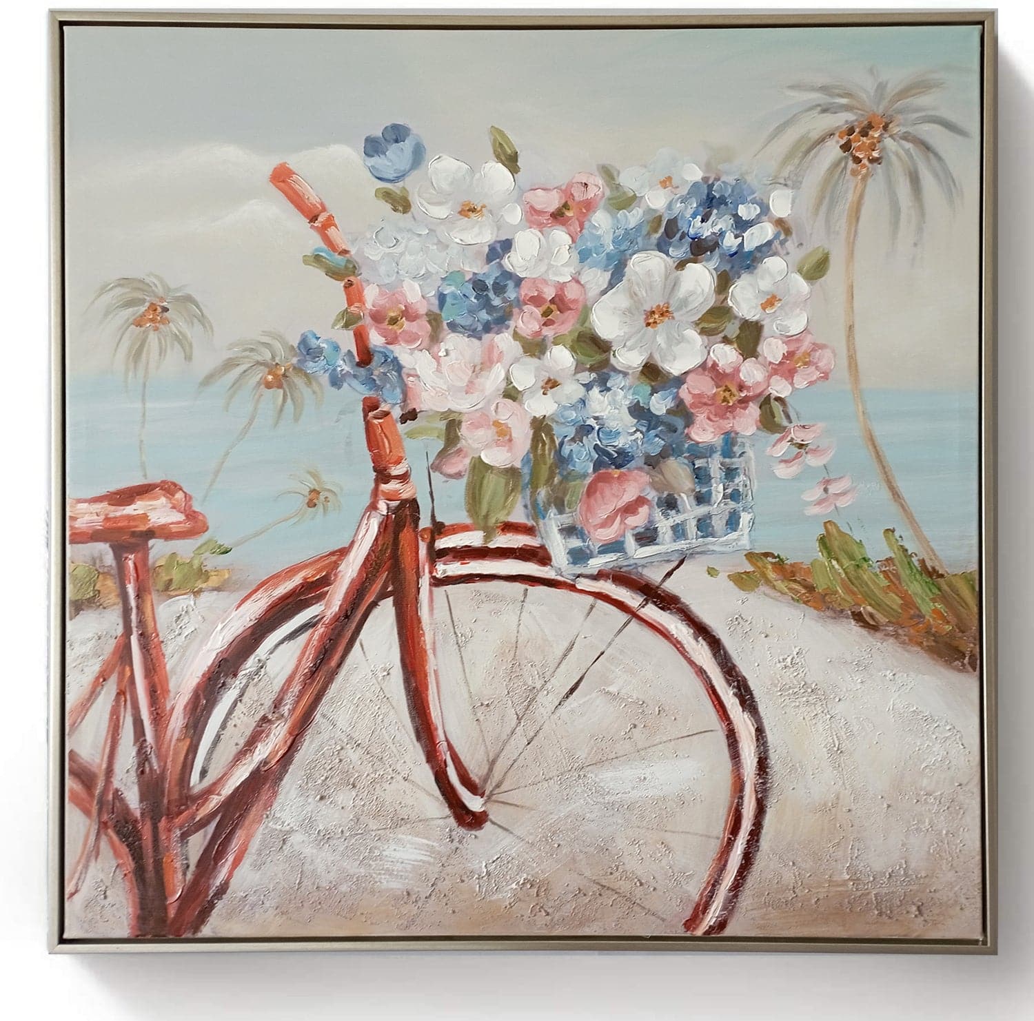 Framed Oil Painting - Bicycle Red - Fervor + Hue