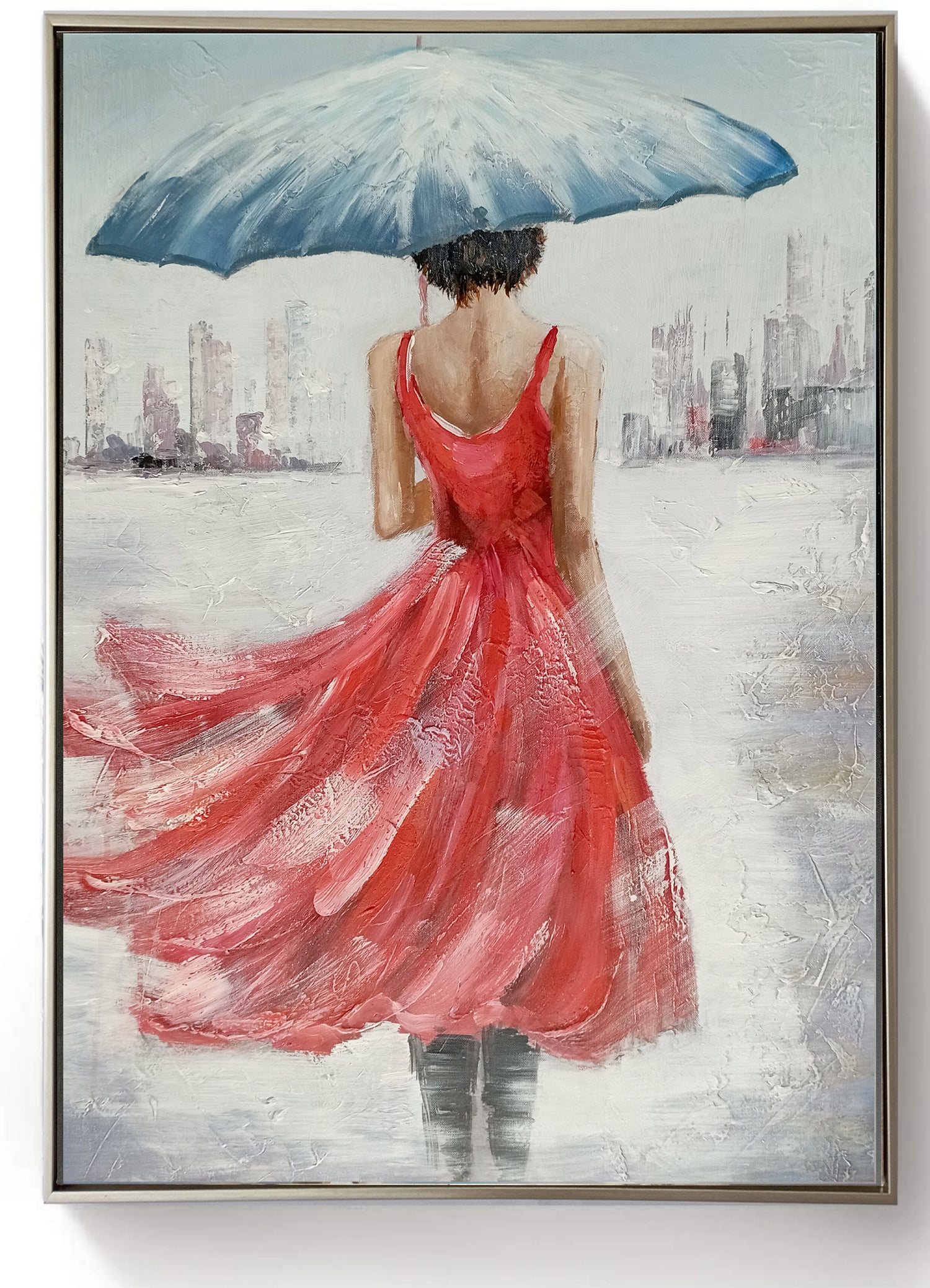 Framed Oil Painting - Brolly Diva - Fervor + Hue