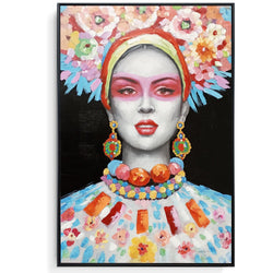 Framed Oil Painting - Floral Portrait Raspberry - Fervor + Hue