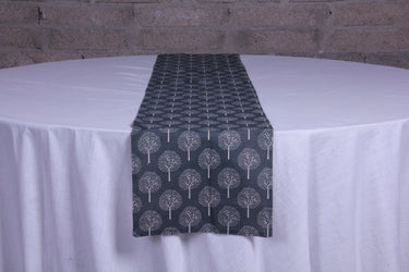 Frosty trees grey table runner - Fervor + Hue