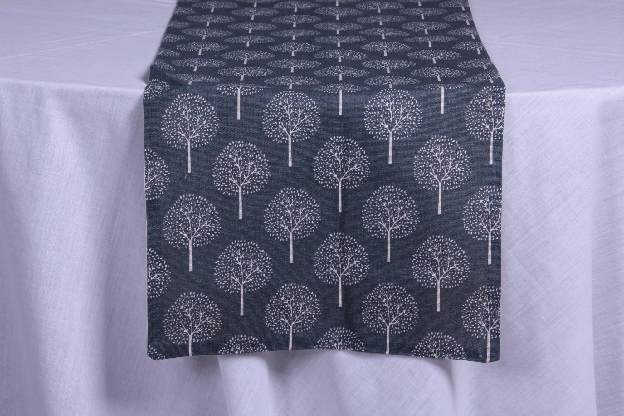 Frosty trees grey table runner - Fervor + Hue