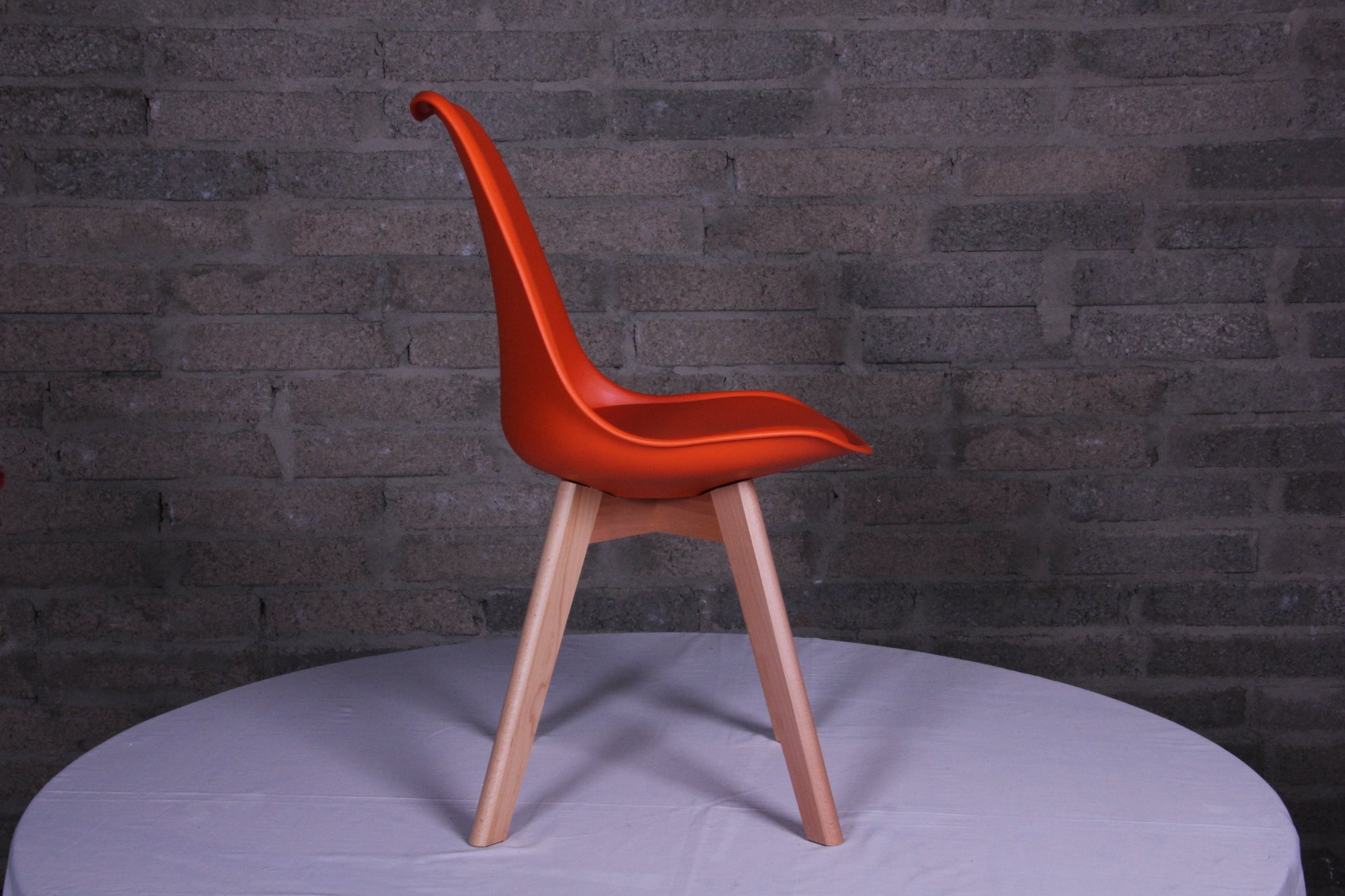 Eames Style Dining Chairs Orange with padded seat - Fervor + Hue