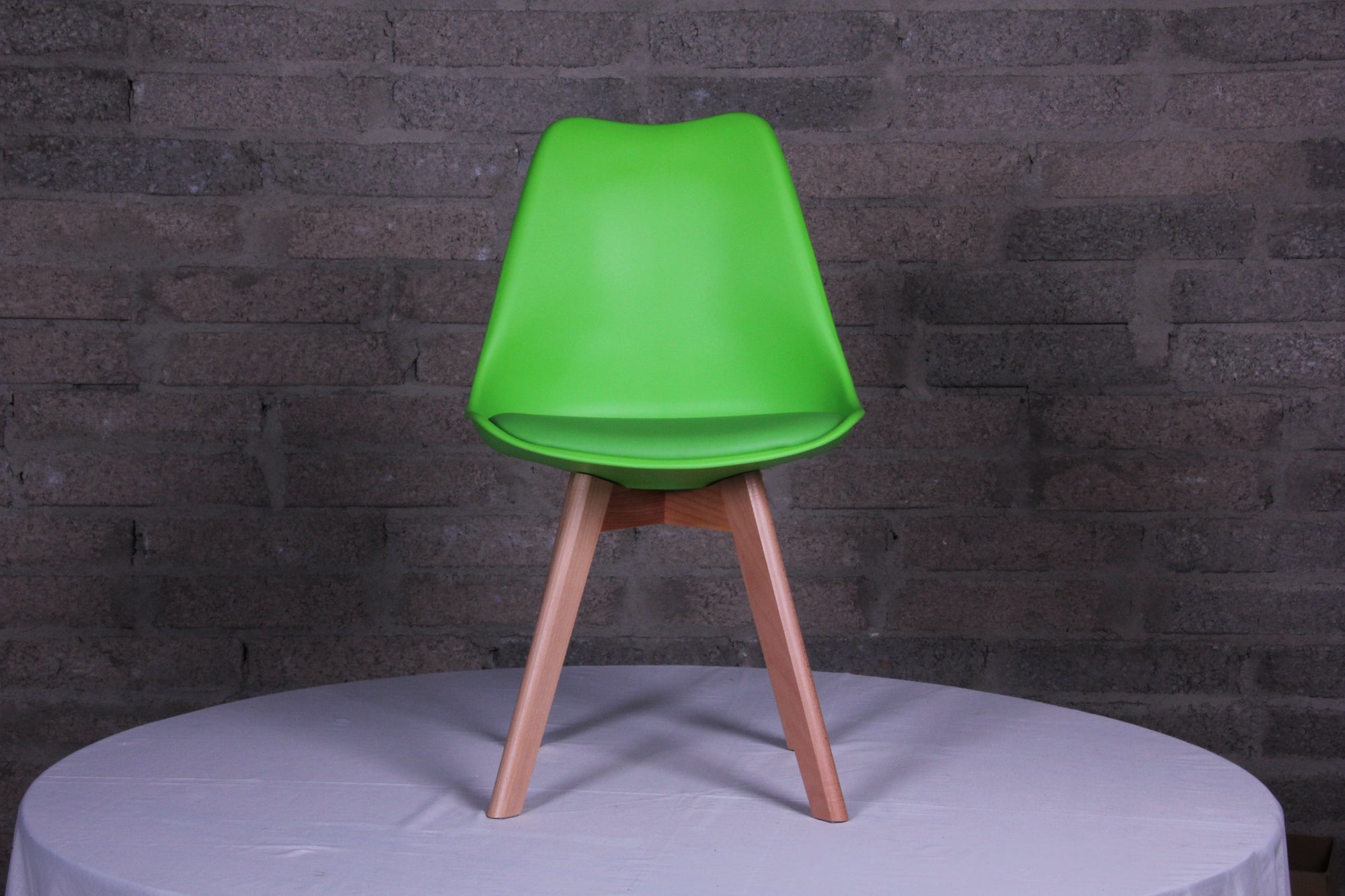 Eames Style Dining Chairs Green with padded seat - Fervor + Hue
