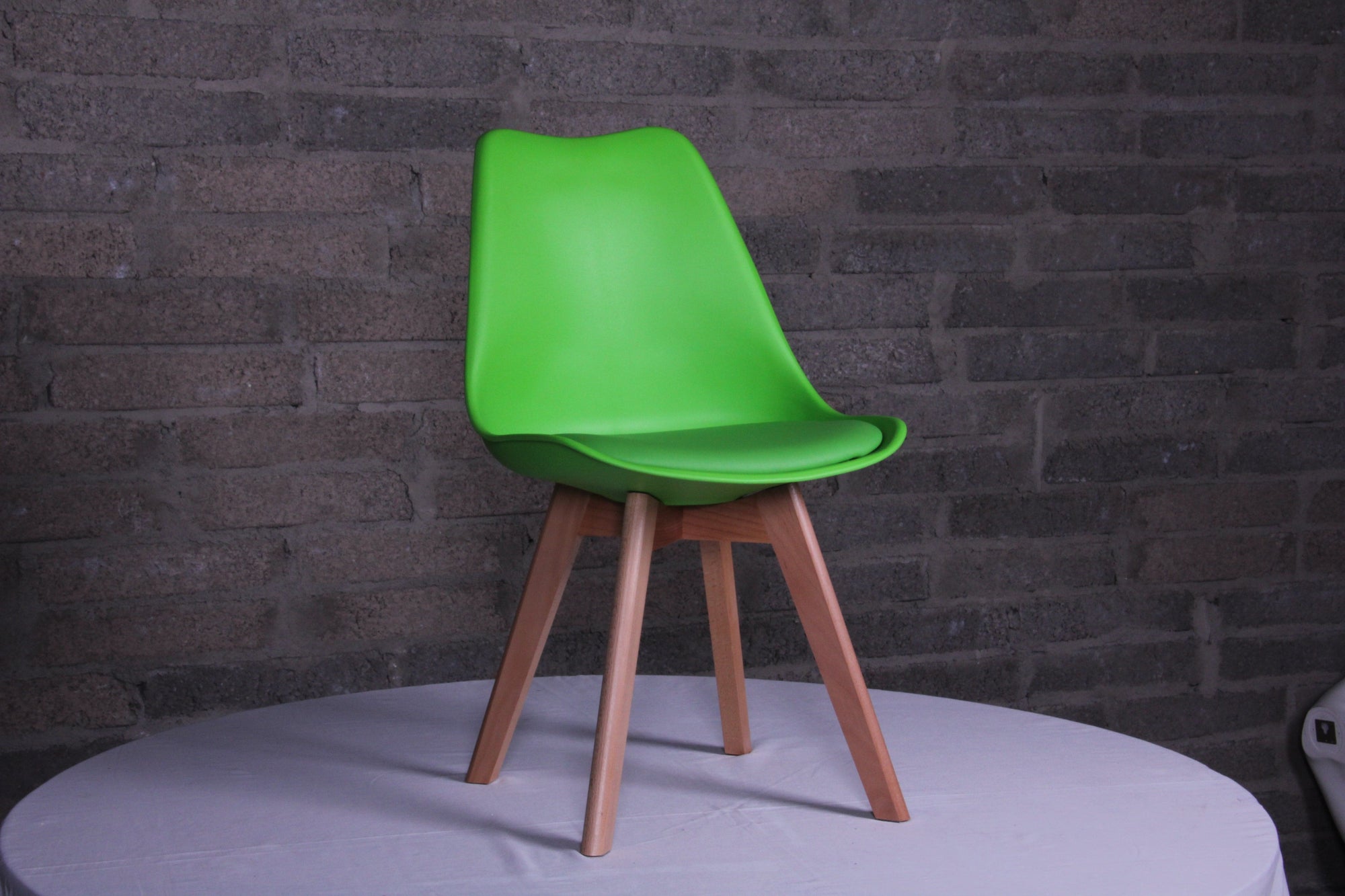 Eames Style Dining Chairs Green with padded seat - Fervor + Hue