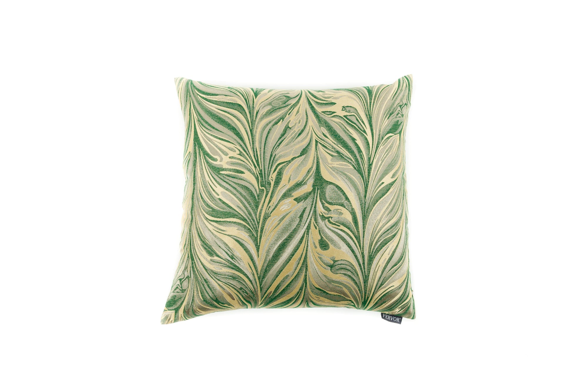 Cushion Abstract Feather Emerald - Fervor + Hue