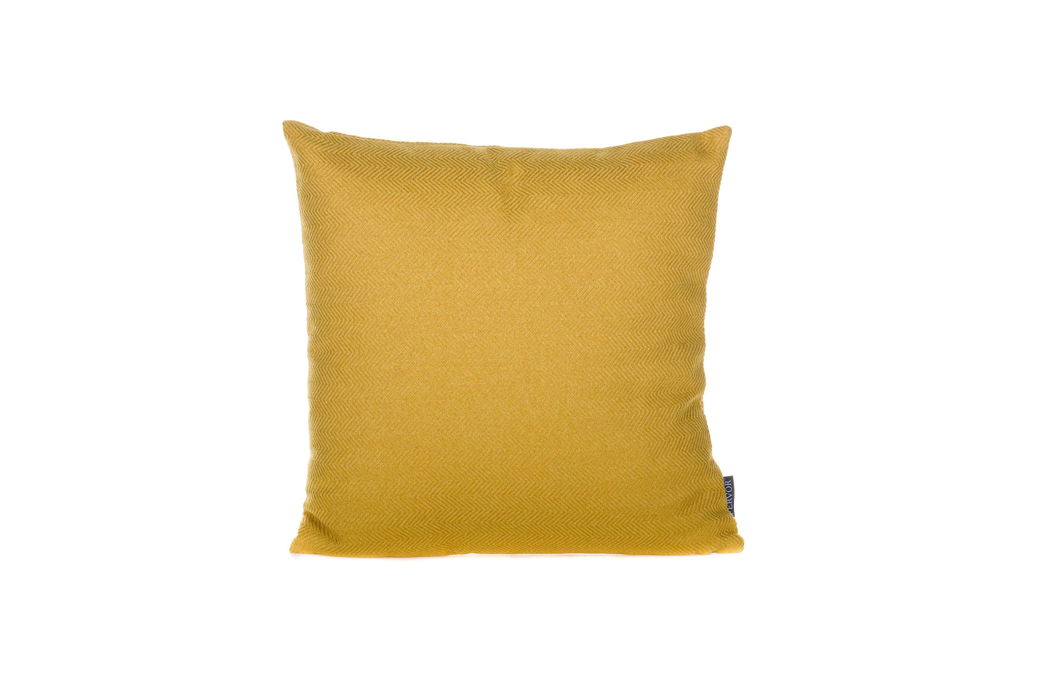 Cushion Herringbone Ochre Plain - Fervor + Hue