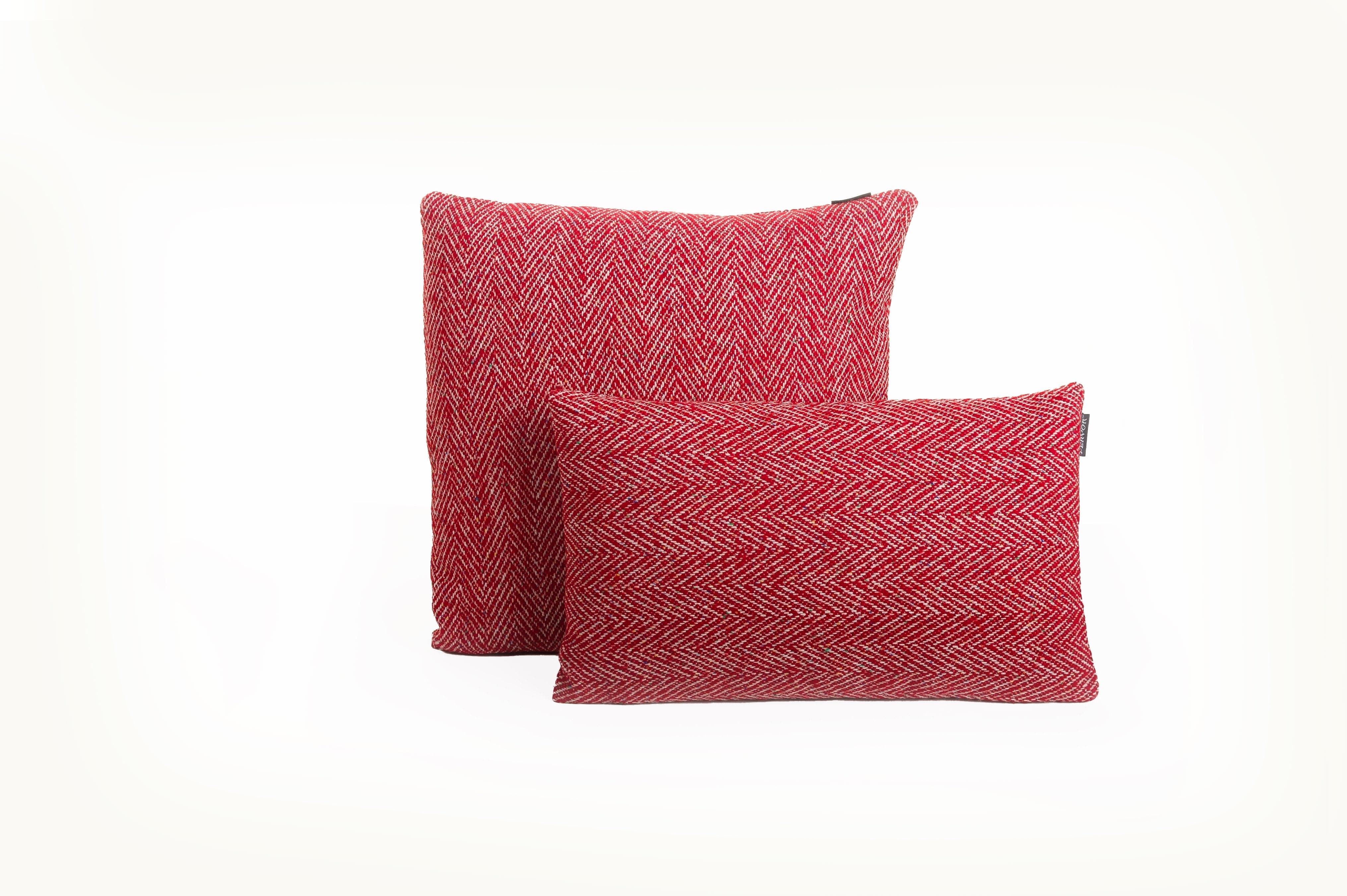 Cushion Tweedy Herringbone Red Cushion 30/50 - Fervor + Hue