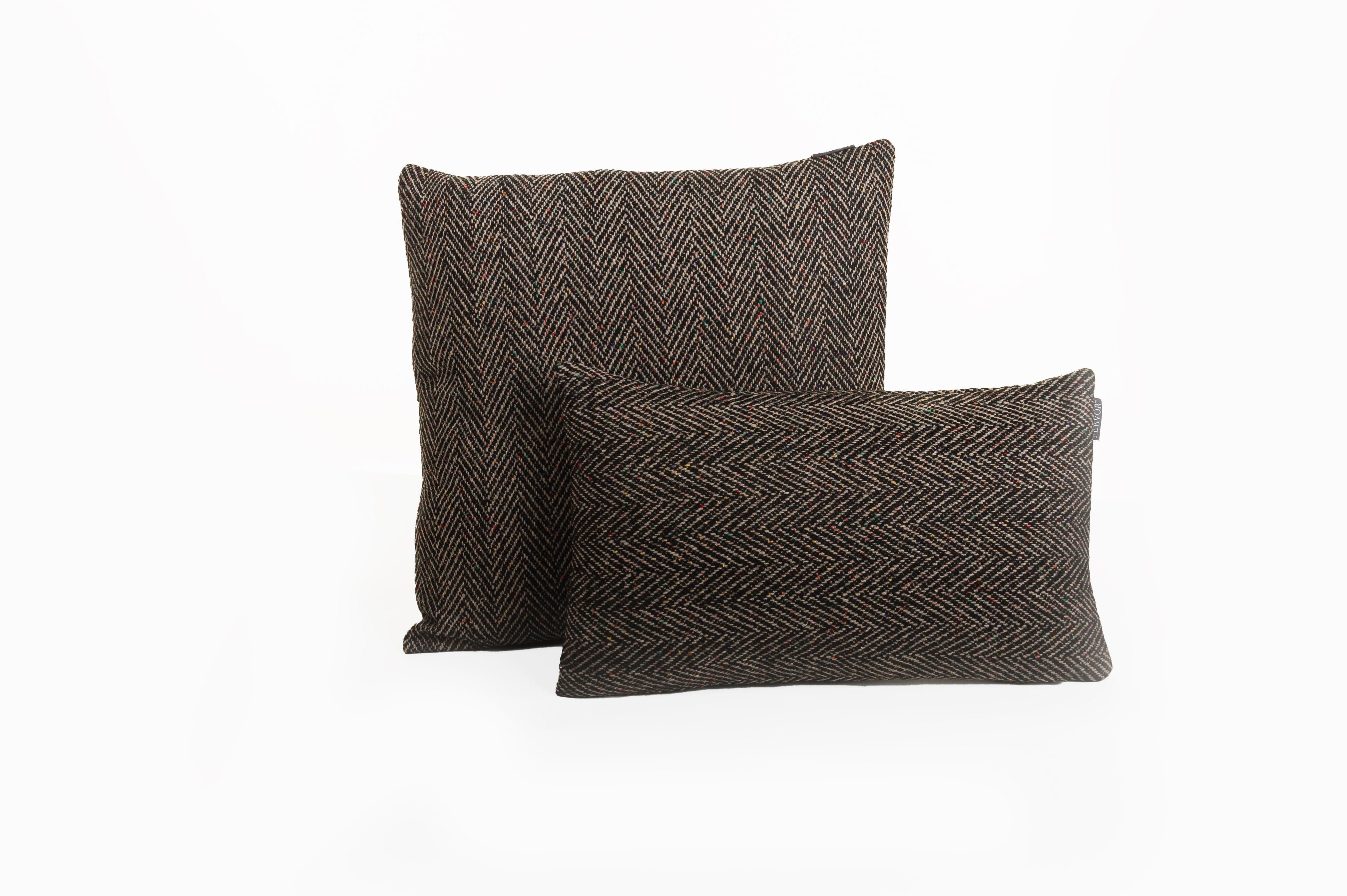 Cushion Tweedy Herringbone Black Cushion 30/50 - Fervor + Hue