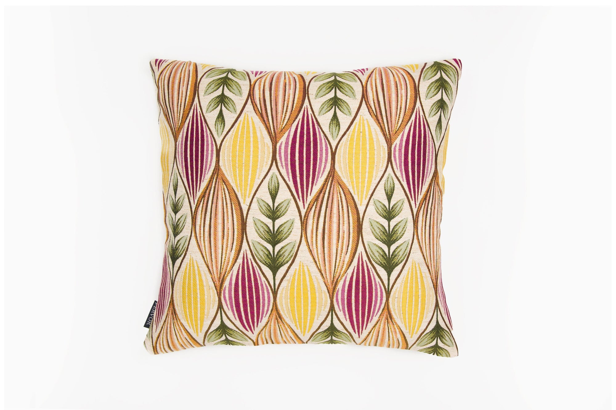 Cushion Tapestry Leaf Plum Multi - Fervor + Hue
