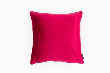 Velvet Piped Raspberry Cushion - Fervor + Hue