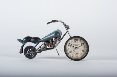 Clock Vintage Motor Bike Blue - Fervor + Hue