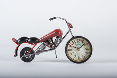 Clock Vintage Motor Bike Red - Fervor + Hue