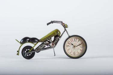 Clock Vintage Motor Bike Green - Fervor + Hue