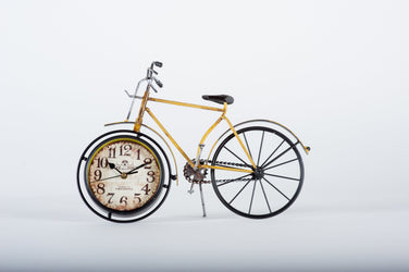 Clock Vintage Elegance Push Bike Yellow - Fervor + Hue